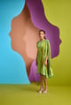 Summer Scarf Dress in Scarf Felt Green color