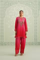 Baani Hand Embroidered Crepe Matching Set Pink & Red color