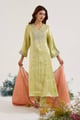 Pink Lime Floral Dupatta Pink color