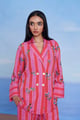 Amalfi Linen Blazer Shirt Set Pink color