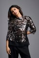Metallic Cutwork Top Silver color