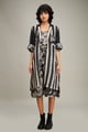 Black Ahyana Printed Long Dress and Jacket Black color