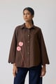Sven Applique Shirt Espresso Brown color