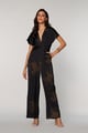 Amanda Satin Jumpsuit Black color