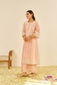 Sereen - A-Line Kurta with Palazzo Off Rose color
