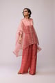 Manya Kaftan Set - Red Stripe Red color