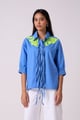 Emory Applique Shirt French Blue color