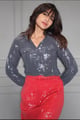 Sequins Shirt Pine Blue color
