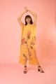 Golden Yellow Flower Co-Ord Set Yellow color