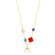 Color-Pop Charm Neck Chain Gold color