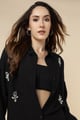 Ditsy Embroidery Studs Shirt Black color