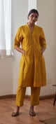 Sashiko in Yellow Chanderi Pants Yellow color