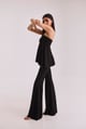 Black Bell Bottom Pants Black color