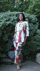 Espiral Print Lounge Shirt Beige/Red color