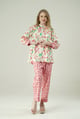 Ivory Bird Song Muslin Set with Polka Cuffs Ivory/Pink color