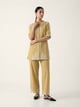 Beige Schiffli Embroidered Kurta and Pants Co-ord Set - SAUNDH - Image 1