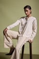 Contrast Piping Shirt off White Off White color