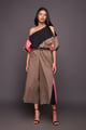 Off Shoulder Top with Flared Pants Black & Pink color