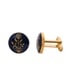 Hisbiscus Cufflink Gold/ Blue color