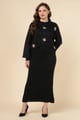 Embellished Top & Dress Set Black color