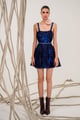 Oxford Tiered Dress Blue color