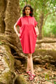 Red Shirt Dress Red color