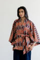 Kimono Overlay - Bare Stripes Red/Ivory color