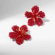 Hibiscus Earrings Red color