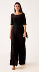 Black Organza Embroidered Co-Ord Set Black color