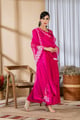 Hot Pink Pearl Kurta Set Pink color