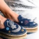 Starry Night Dark Denim Flats Blue color