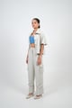 Ivory Marble Oversized Overshirt Ivory color