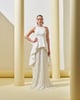 Peplum Pleated Gown White color