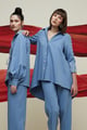 Miss Pearla High Low Co-Ord Frost Blue color