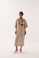Frida Embroidered Mh Dress Beige/Grey color