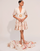 Blossom Belle Linen Blazer Dress White/Pink color