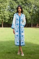 Capri Blue Midi Dress Cream/Blue color