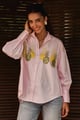 Hand Embellished Pinacolada Blouse Pastel Pink color