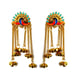 Dance of the Peacock Ghunghroo Earrings Blue/Gold color