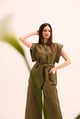 Ame Linen Coordinated Set Olive Green color