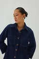 Denim Cinched Waist Jacket Blue color