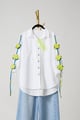 Fleur Shirt Bright White/Lime color