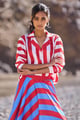 Striped Satin Shirt Red/White color