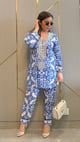 Blue Capri Crystal Coord Set Blue color