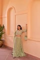 Surma - Green Organza Lehenga Set Green color