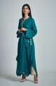 Nyasia- Habutai Silk Gota Patti Embroidered Choga Emerald Green color