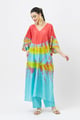 Feroza Tye Dye Kaftan Turquoise color