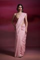 Baby Pink Banarasi Silk Cotton Brocade Saree Light pink color