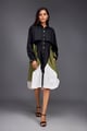 Colour Block Jacket Dress Green/Black color