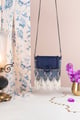 Margaret Leather Shoulder Bag Blue color